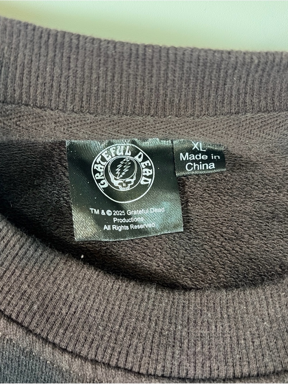 Grateful Dead Sweatshirt Women's Brown Black Crewneck Size XL - Picture 3 of 4